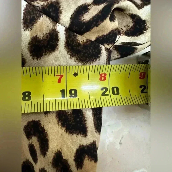 Chico Leopard-Print Long Sleeve Dress Button Tie Closure Size 0 - Picture 9 of 9